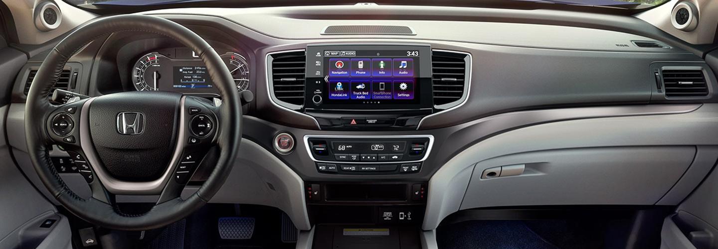 2022 Honda Ridgeline view of interior dashboard technology