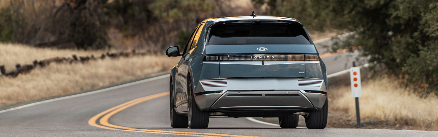 2024 Nissan Leaf vs Hyundai IONIQ 5 black backview