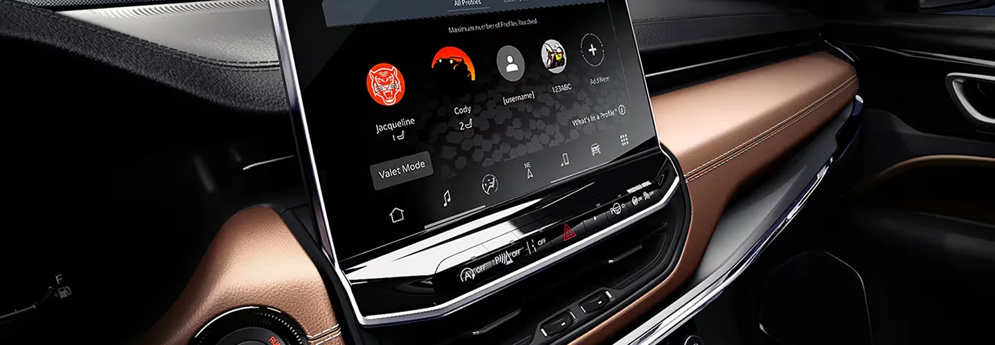 Interior view of the dash tech on a 2025 Jeep Compass