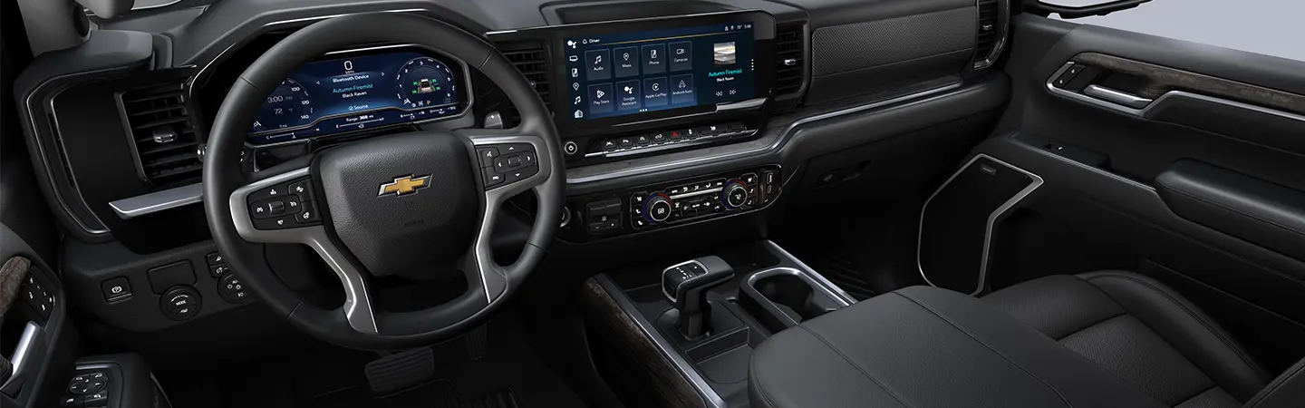 2024 Chevrolet Silverado vs Ford F-150 side view and color grey