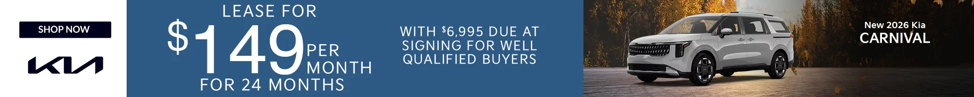 Lease for $149 per Month for 24 Months with $6,995 Due at Signing