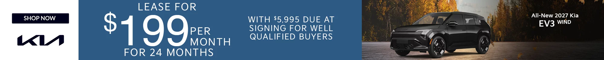 Lease for $199 per Month for 24 Months with $5,995 Due at Signing