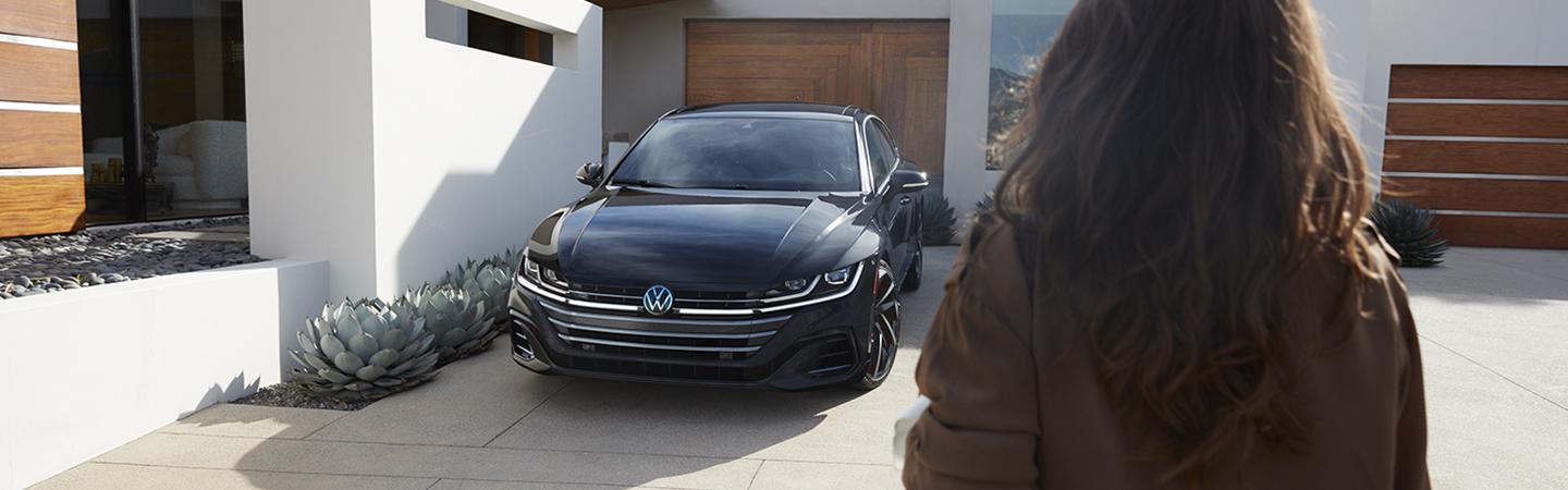 Front view 2021 Volkswagen Arteon parked in driveway 