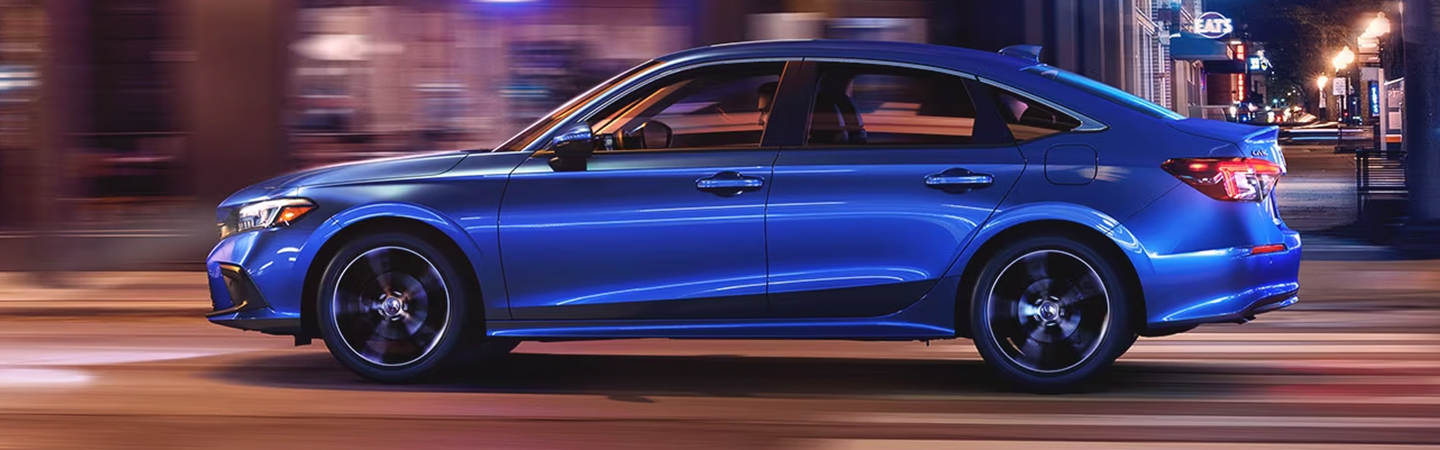 2024 Honda Civic Specs bluecolor sideview