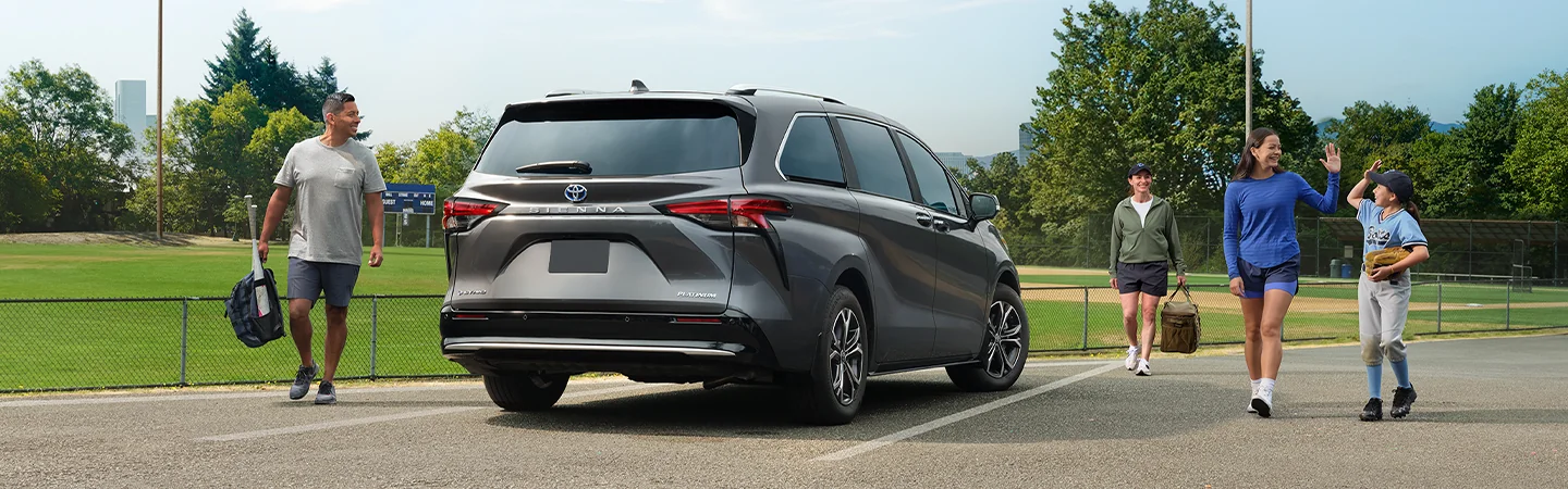 rear view of a silver 2025 Toyota Sienna LE