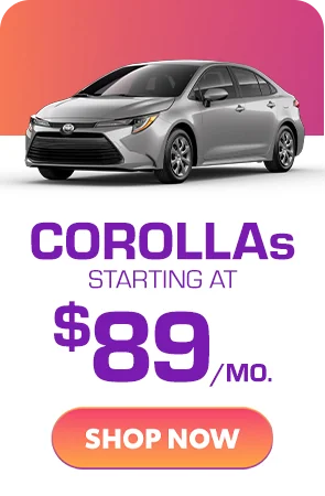 Toyota Corollas starting at $89