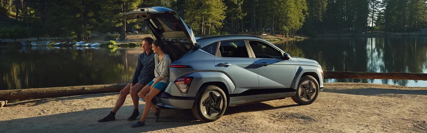 sitting in hatchback 2025 Hyundai Kona Electric SE