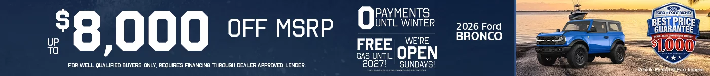 Up to $8,000 Off No Payments Until Winter!