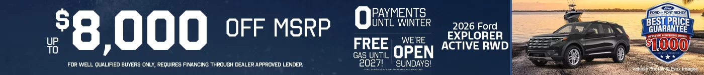 Up to $8,000 Off No Payments Until Winter!