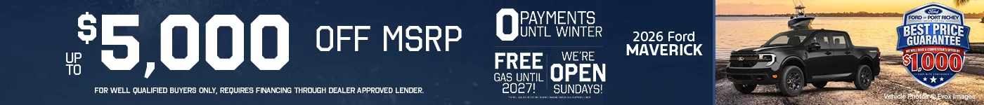 Up to $5,000 Off No Payments Until Winter!