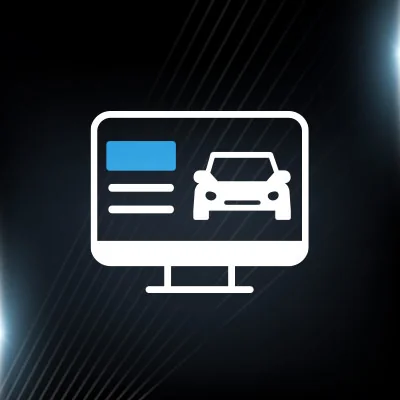 computer with car details icon