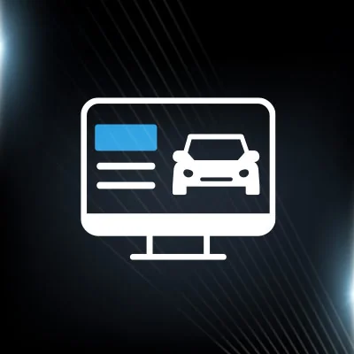 computer with car details icon