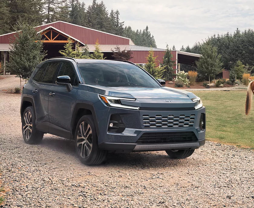 Vehicle exterior shown from a three-quarter angle