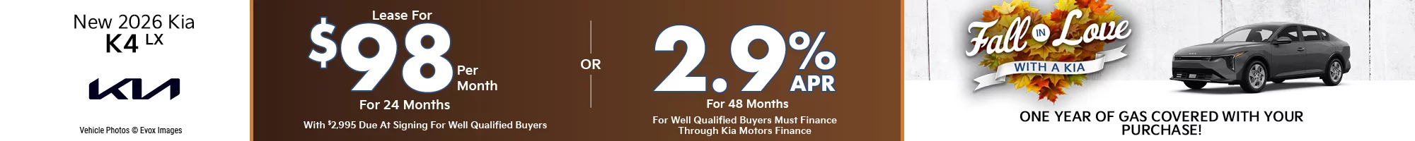 $2,995 Due at signing  - $98 a month for 24 months - OR – 2.9% APR for up to 48 months