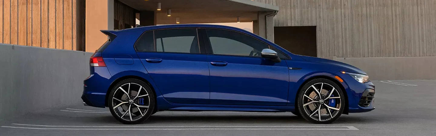 passenger side view of a 2024 Volkswagen Golf R
