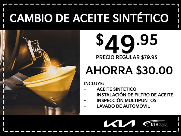 Cambio de aceite sintético