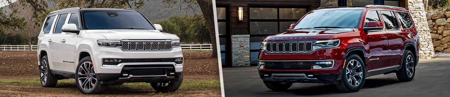 Jeep 2022 Wagoneer and Grand Wagoneer side by side parked
