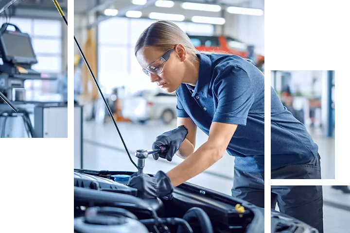 Service technician working on a vehicle at Toyota of Tampa Bay