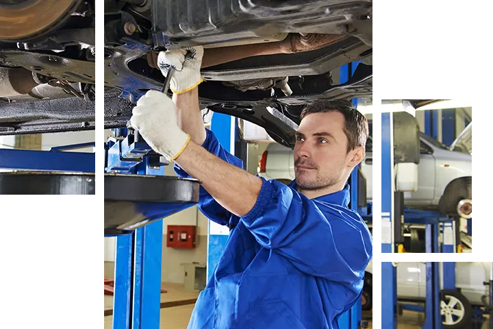 Service technician changing the oil on a vehicle at Toyota of Tampa Bay