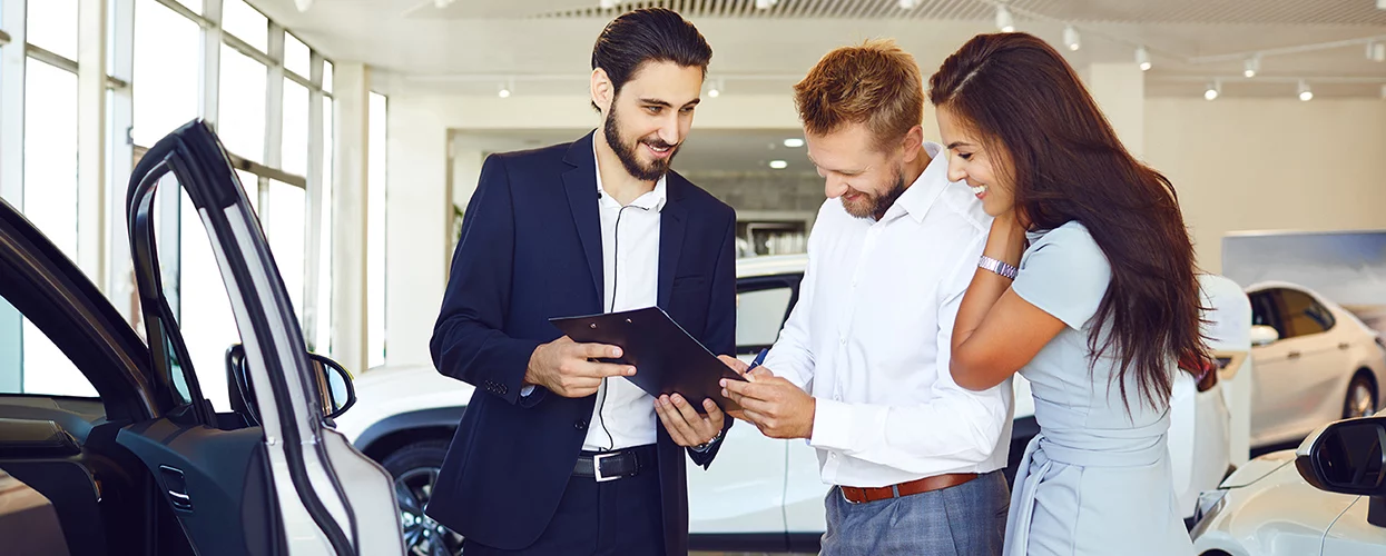 going over scores at a dealership