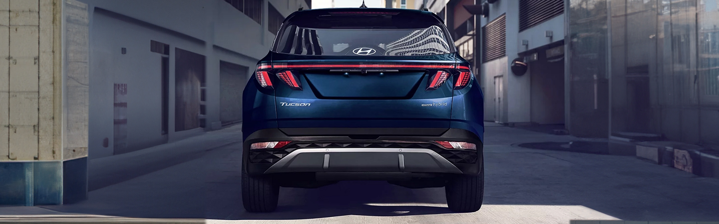 2024 Hyundai Tucson Hybrid Reliability bluecolor backview