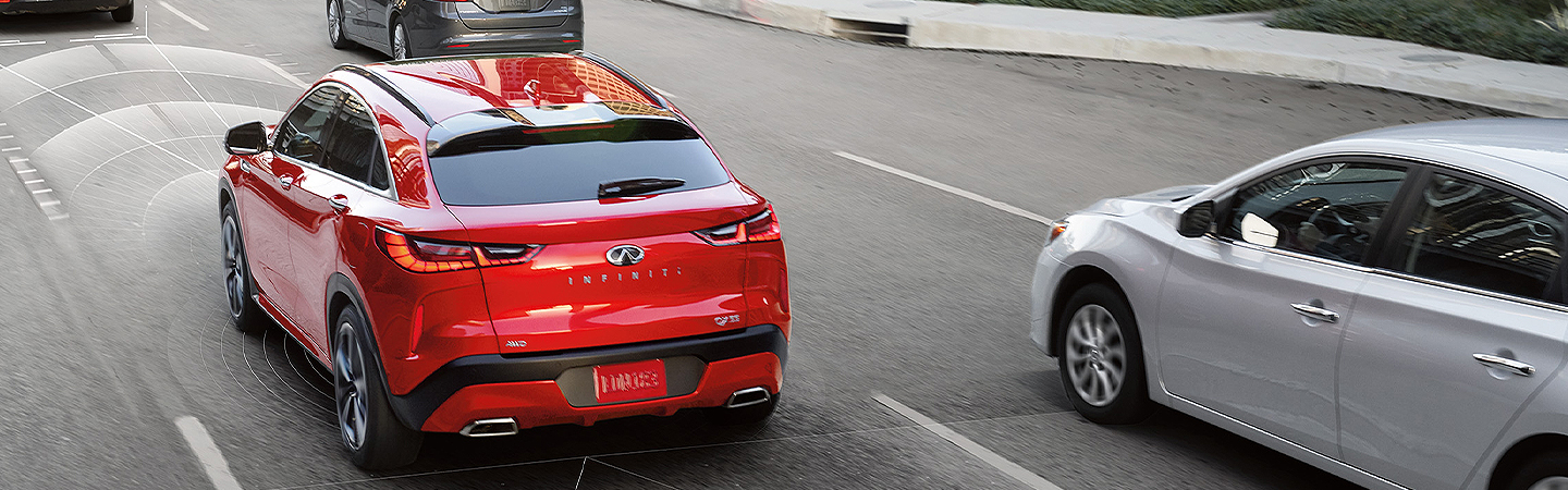 2023 INFINITI QX55 Specs Top view in red colour