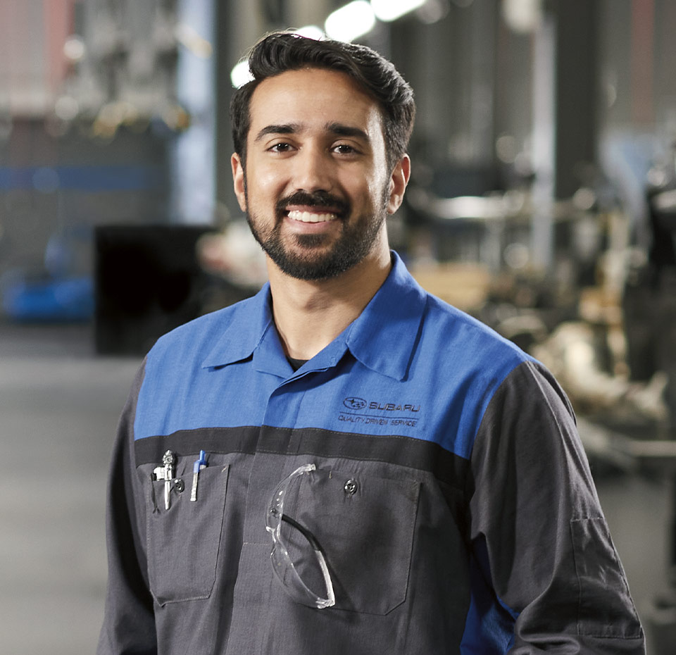 Subaru Mechanic Smiling