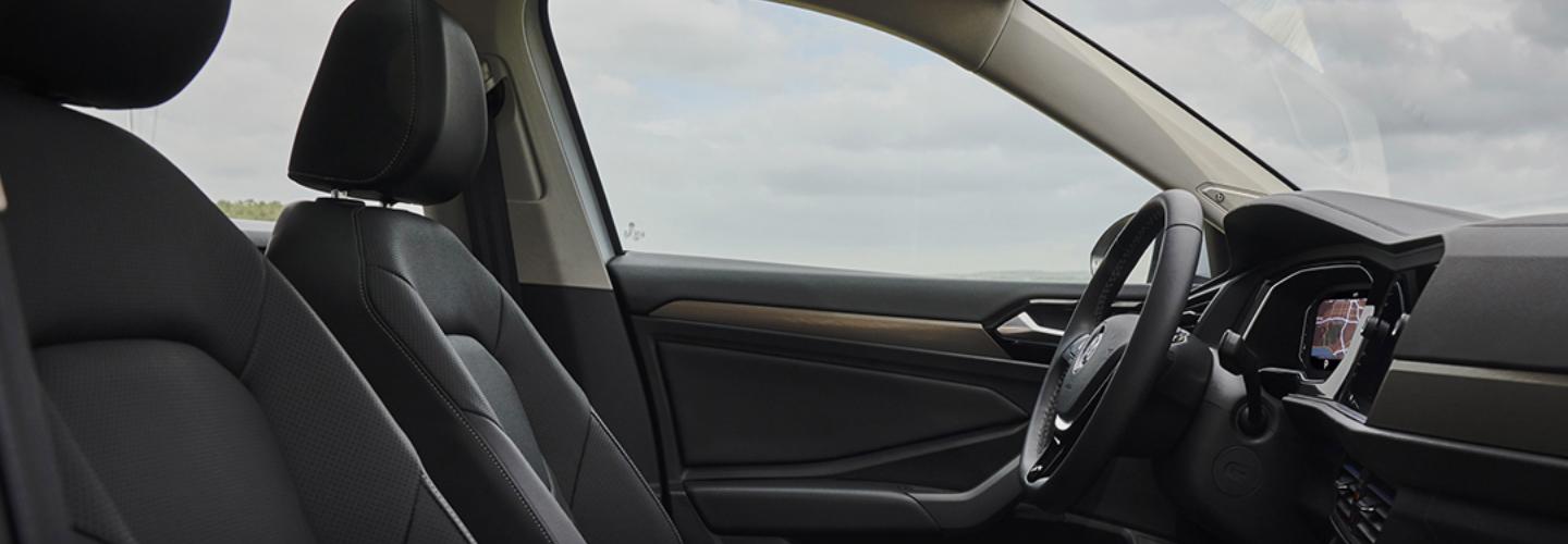 Full interior view of the 2021 Jetta from the passenger side
