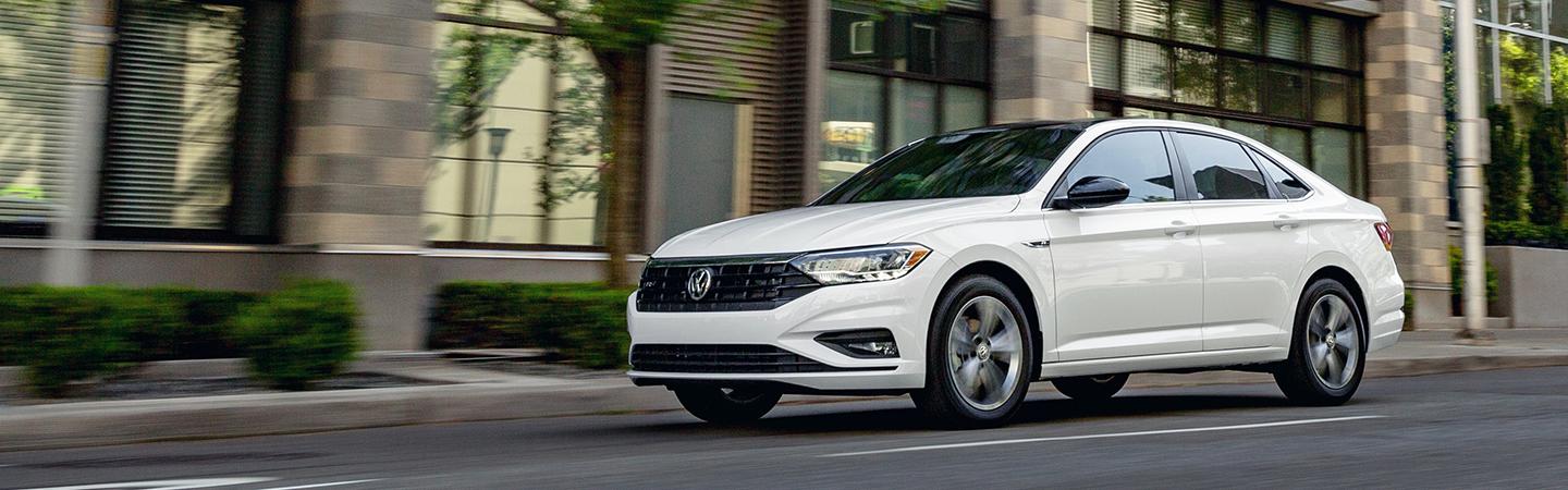 2021 VW Jetta front driver view in motion