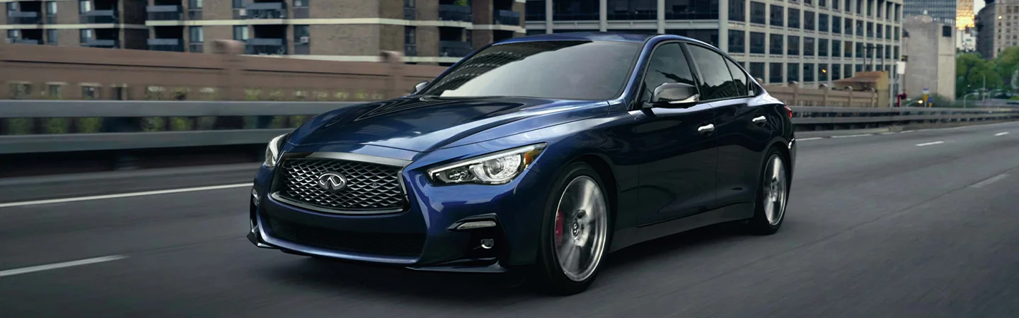 front driver view of a 2023 INFINITI Q50