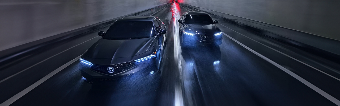 2024 Acura Integra vs 2023 Integra two silver frontview