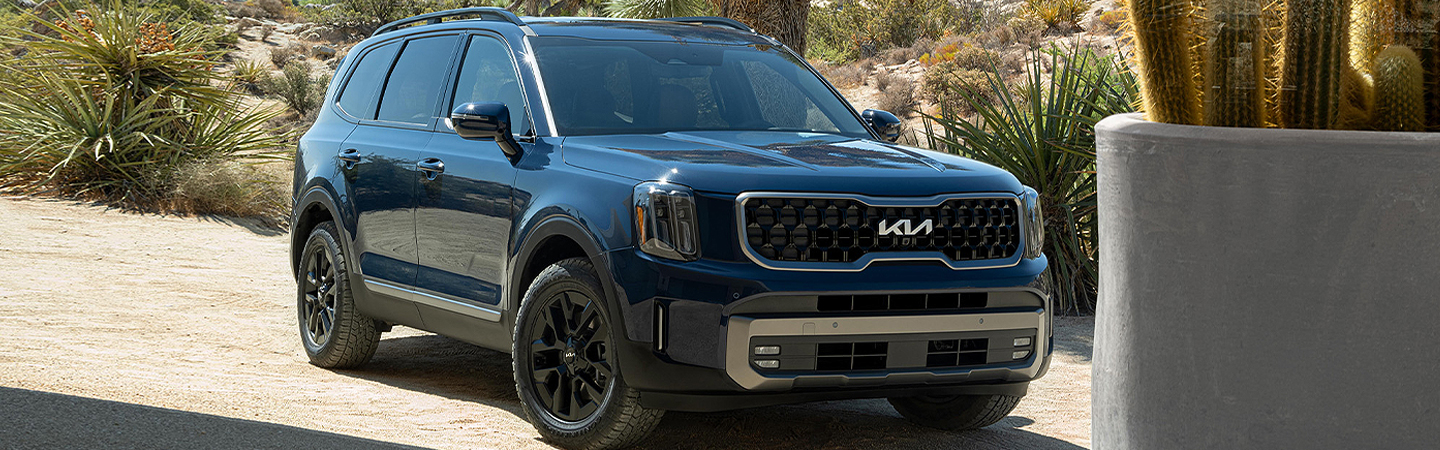 2024 Kia Telluride Specs front side in blue colour