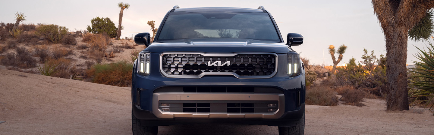 2024 Kia Telluride Specs front side in blue colour