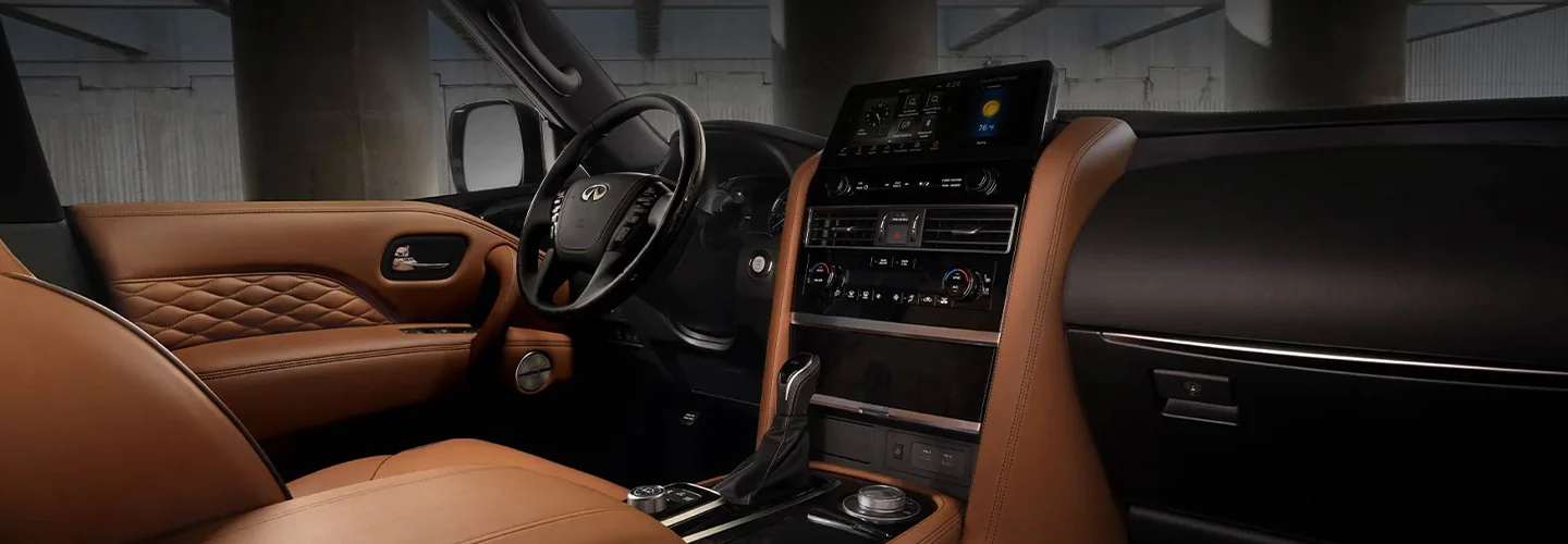 Interior view of the front seat of a 2023 INFINITI QX55