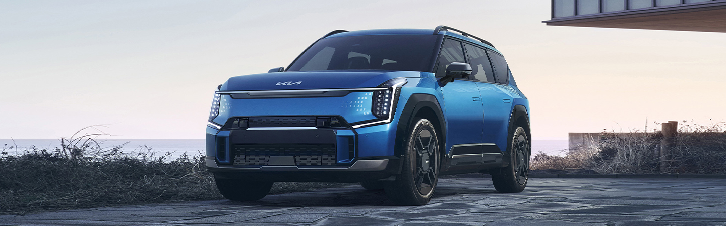 2024 Kia EV9 Specs blue frontview