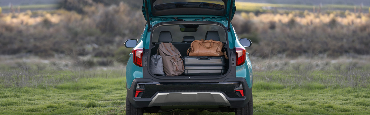 2024 Kia Seltos Rear View With Olive Blue