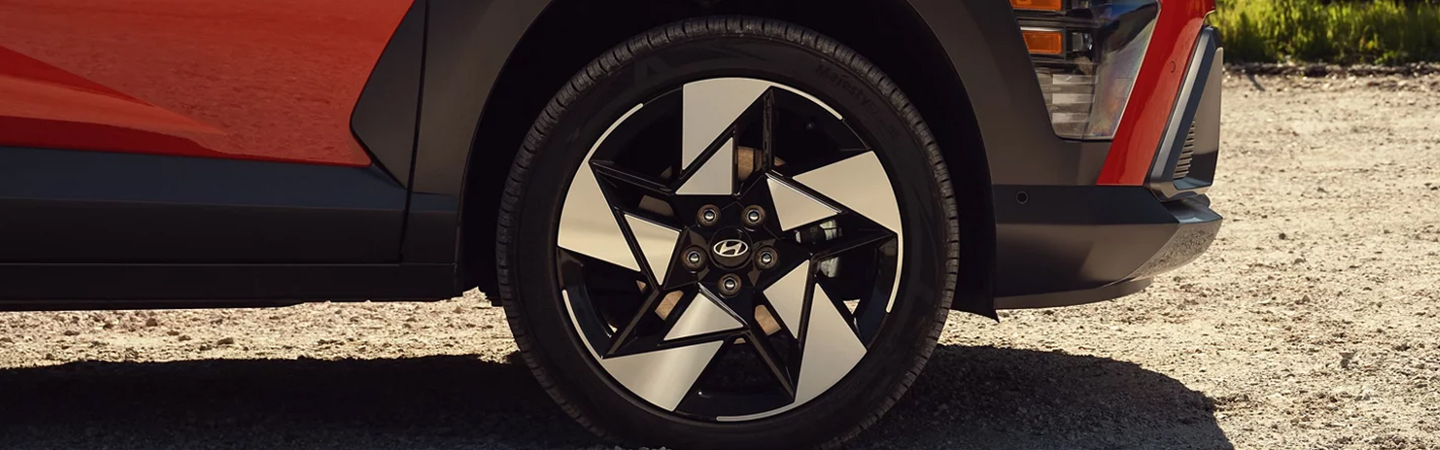 2024 Hyundai Kona Overview tire side  with red colour