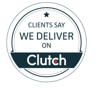 Stamp saying "Clients say we deliver on Clutch"