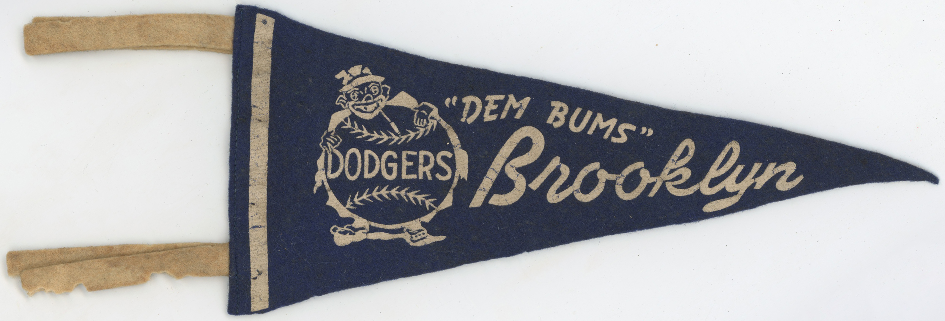 1950 1950s Era Brooklyn Dodgers Dem Bums Eight Inch Mini-Pennant