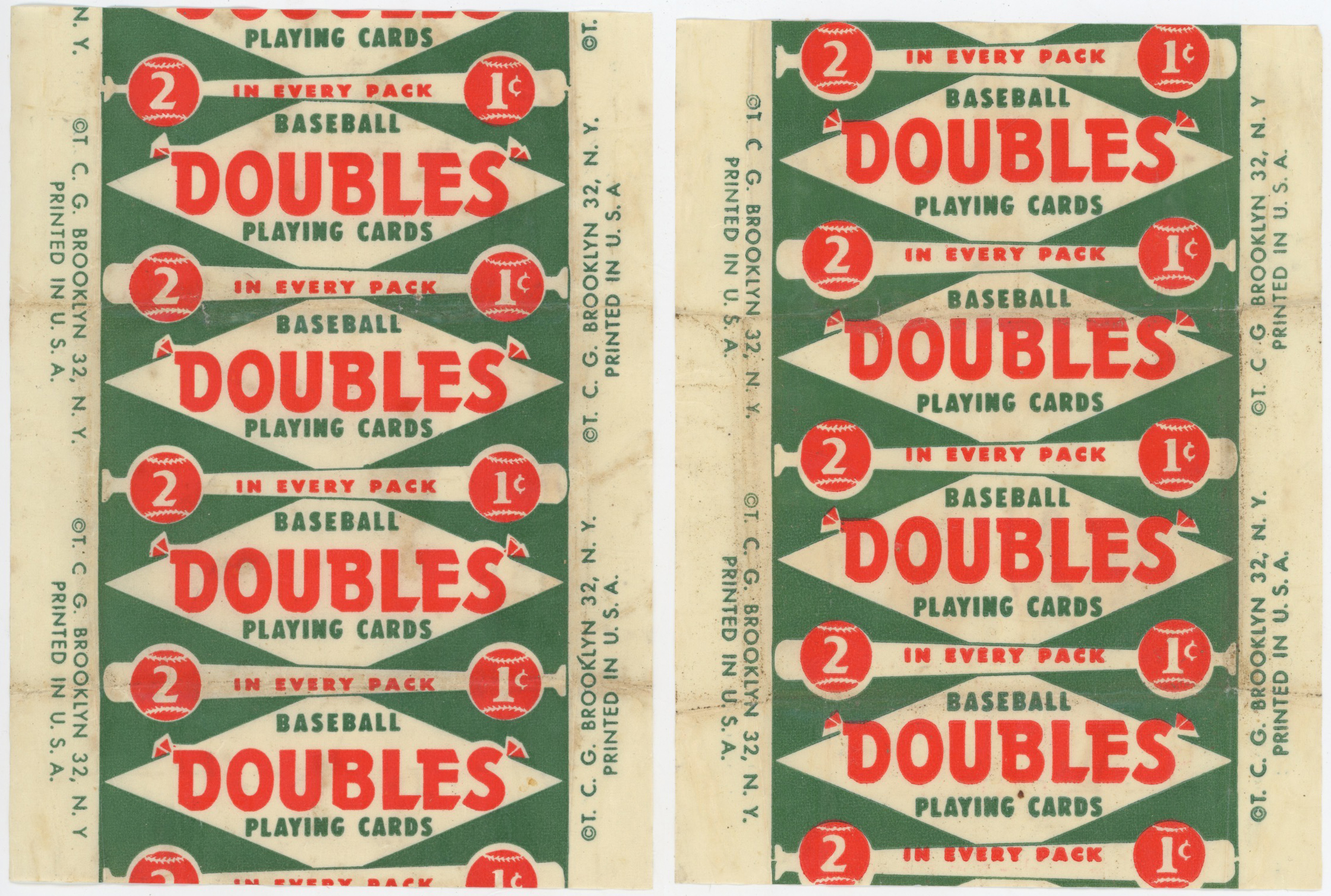 1951 Topps Red Back Lot of five wrappers