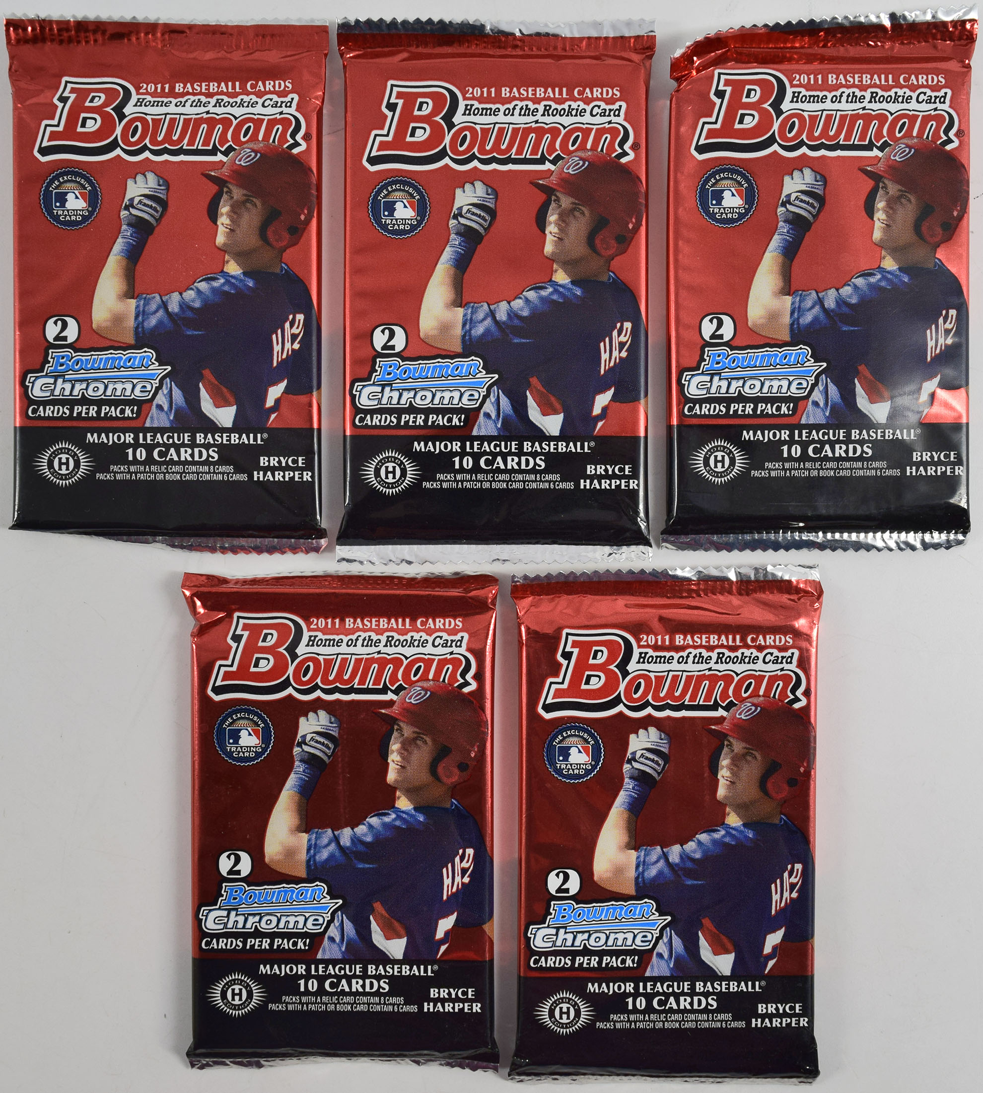 2011 Bowman/Chrome Lot of five sealed packs