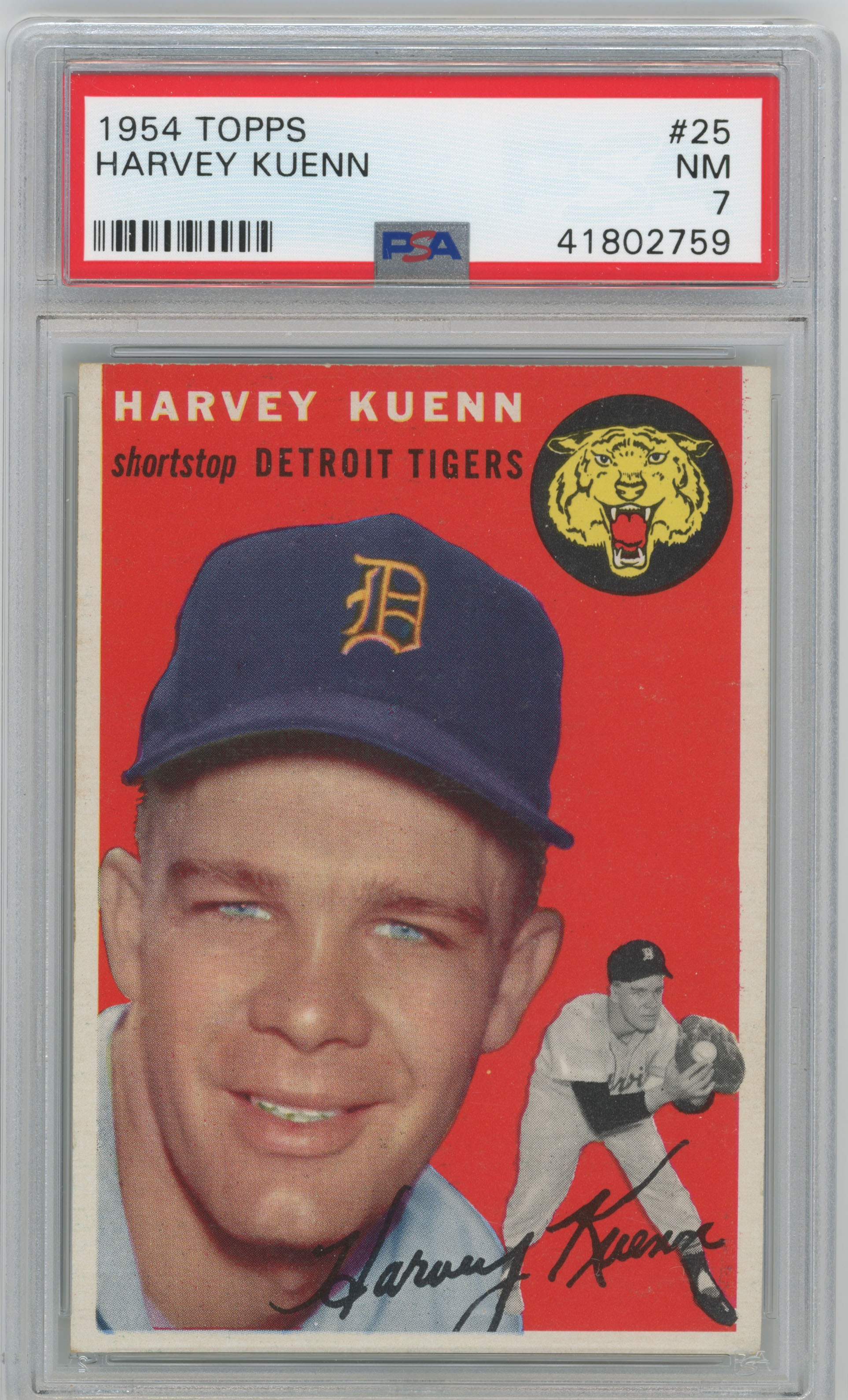1954 Topps 25 Kuenn RC PSA 7
