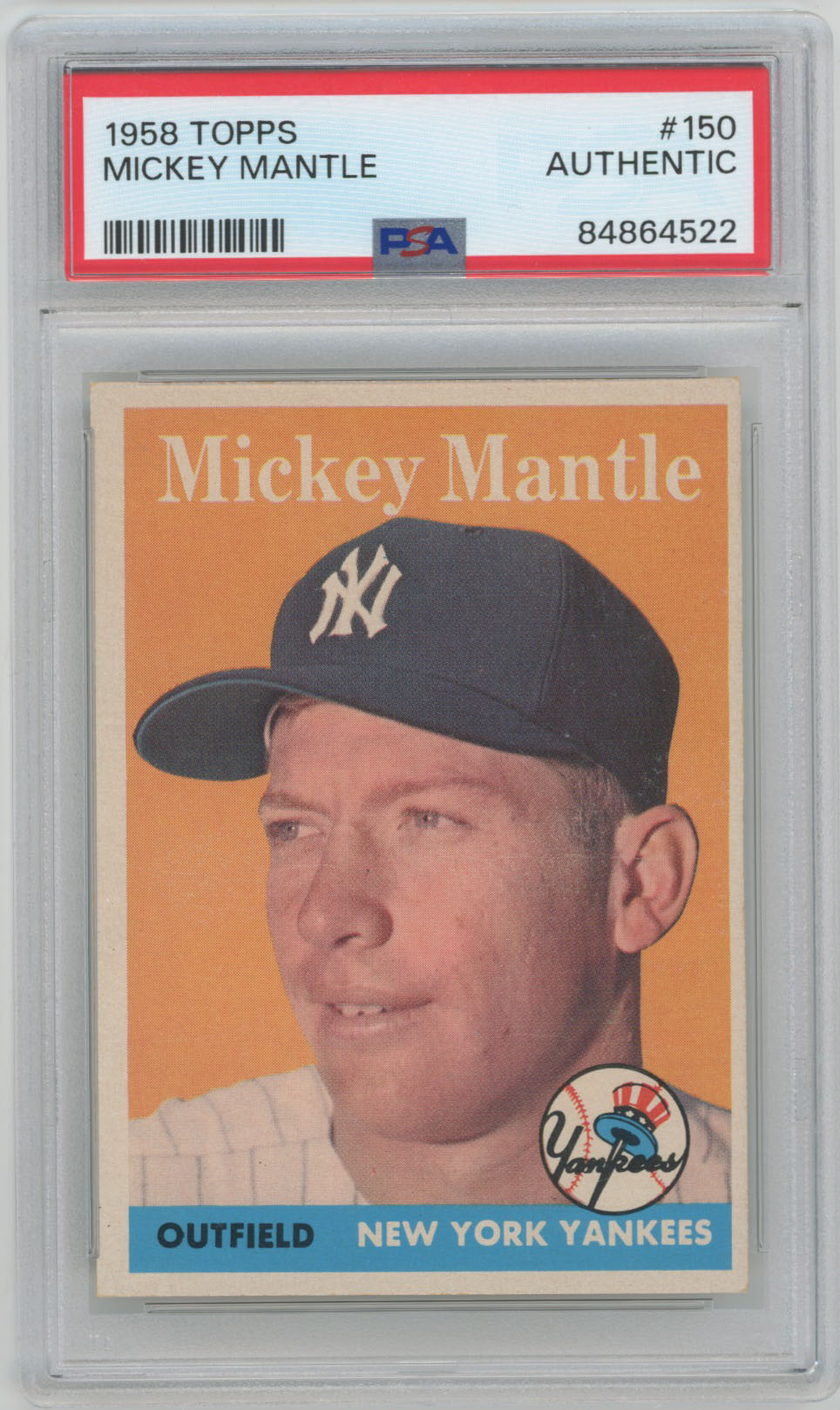 1958 Topps 150 Mantle PSA A
