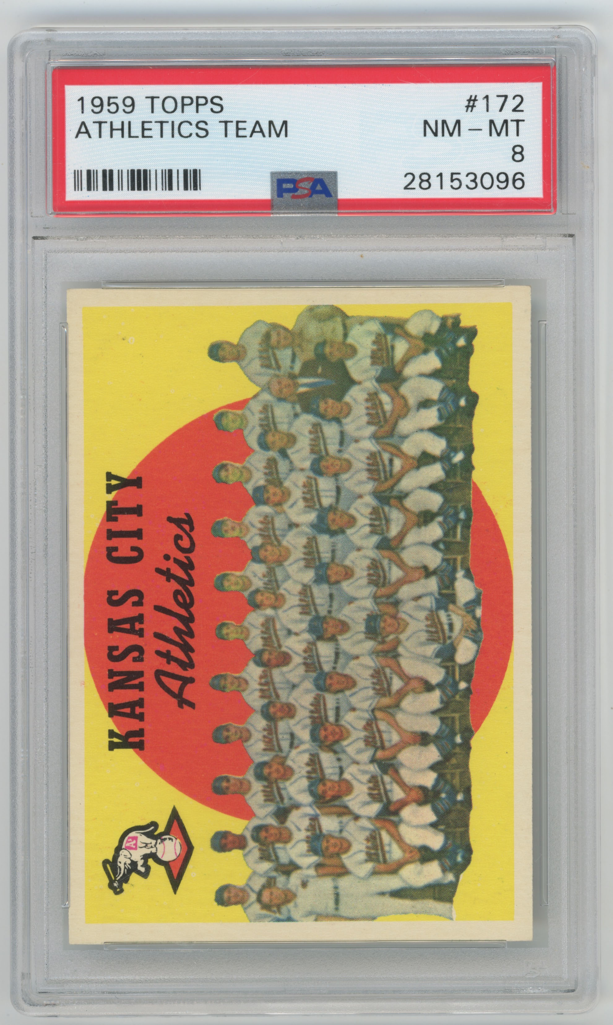 1959 Topps 172 KC As TC PSA 8