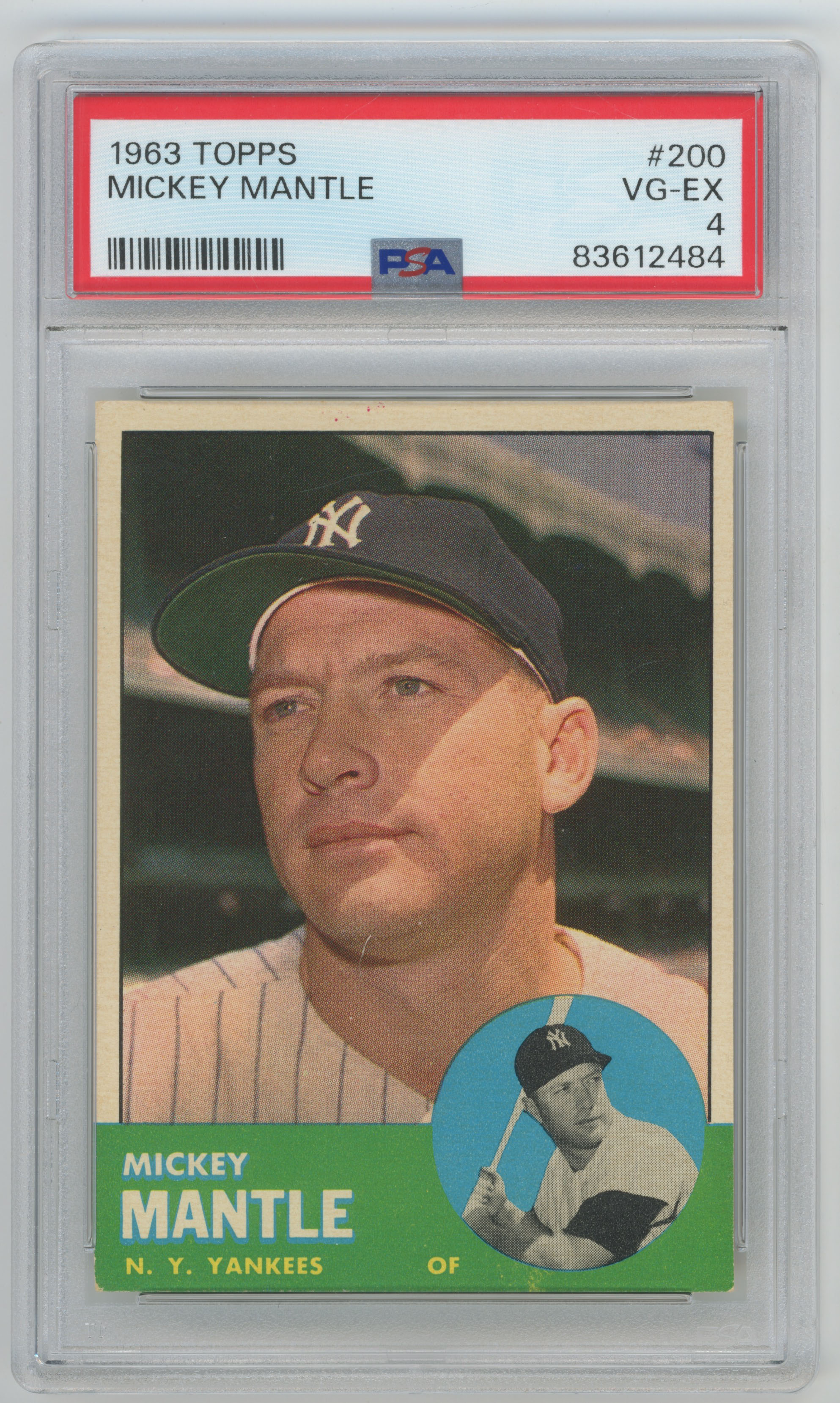 1963 Topps 200 Mantle PSA 4