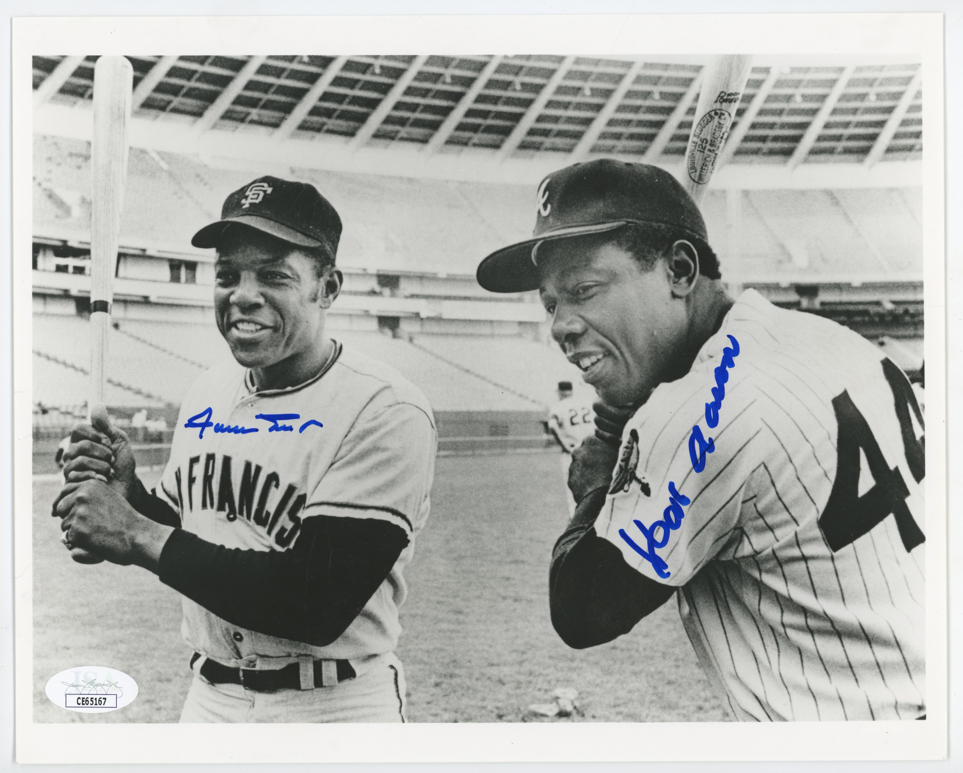 8 x 10 Aaron/Mays 9.5 JSA LOA (CARD)