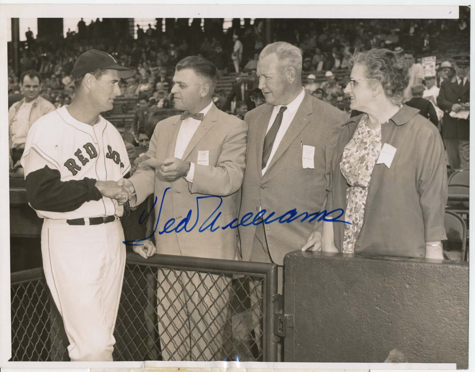 8 x 10 Williams, Ted Signed 1958 Wire Photo 9.5