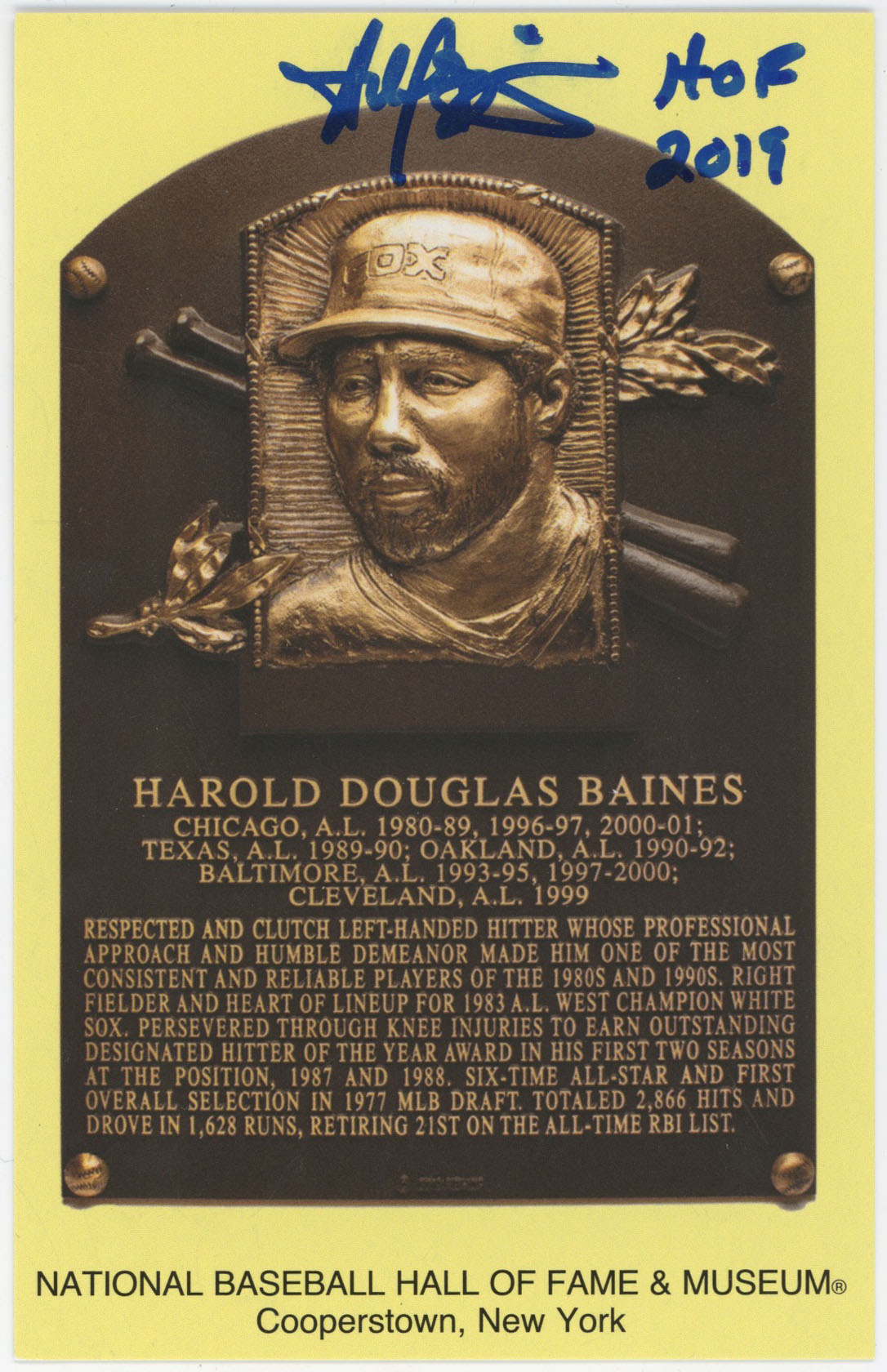  Yellow HOF Plaque 10 Harold Bainers 9.5 
