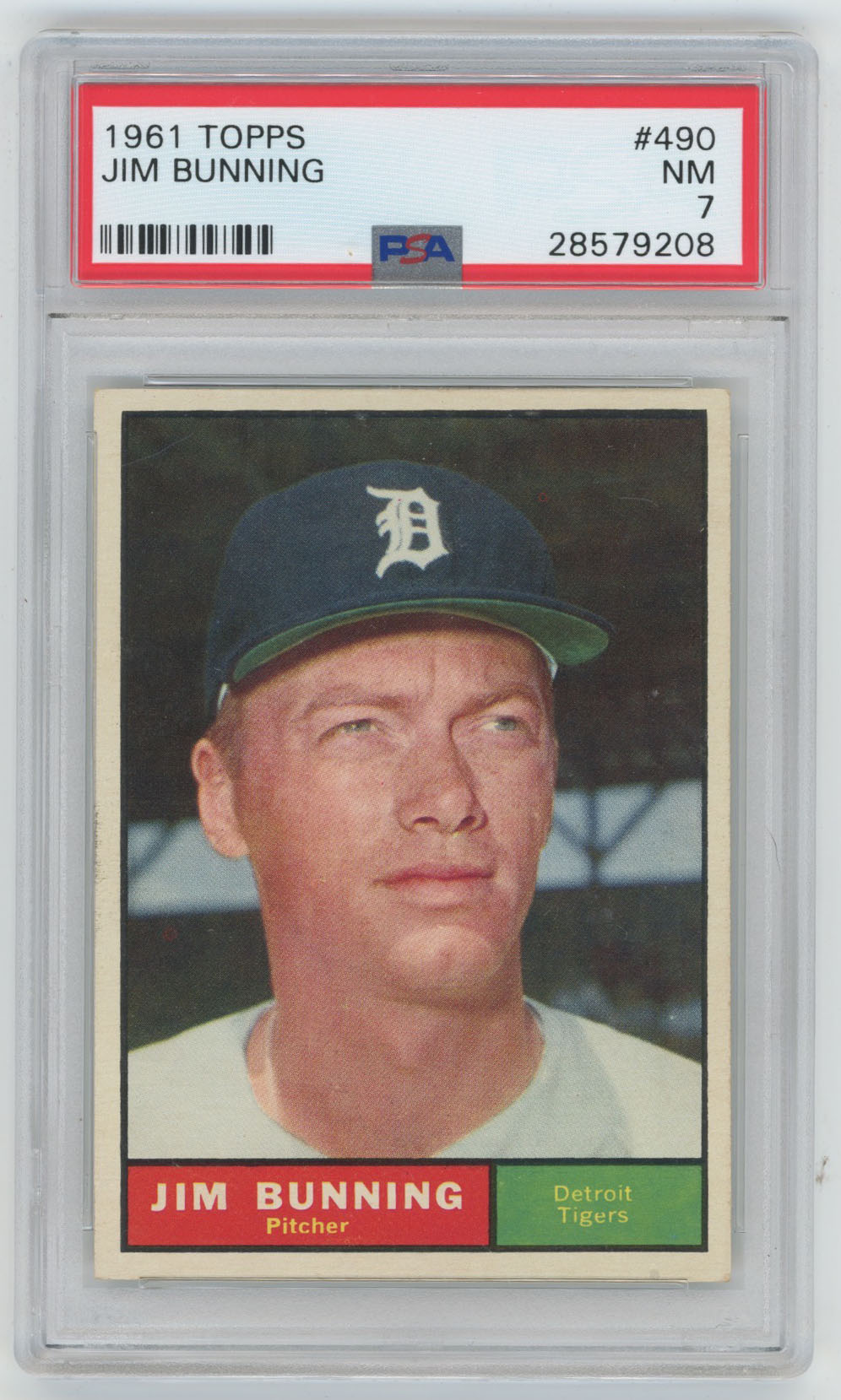 1961 Topps 490 Bunning PSA 7