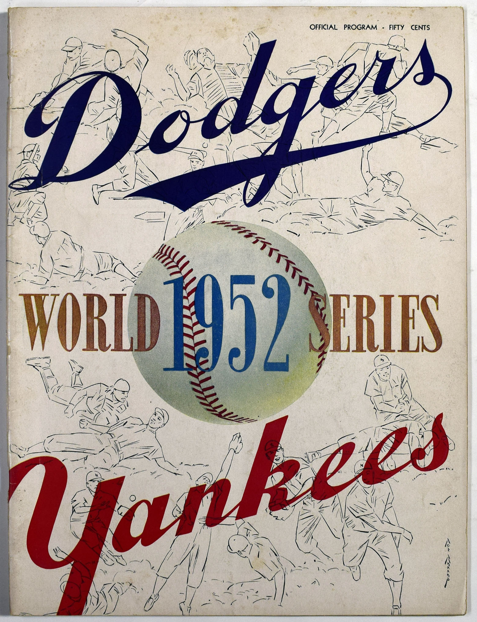 1952 World Series Program  At Dodgers VG+ unscored 
